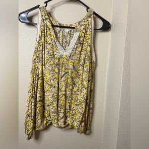 Cold Shoulder Leaf Print Blouse